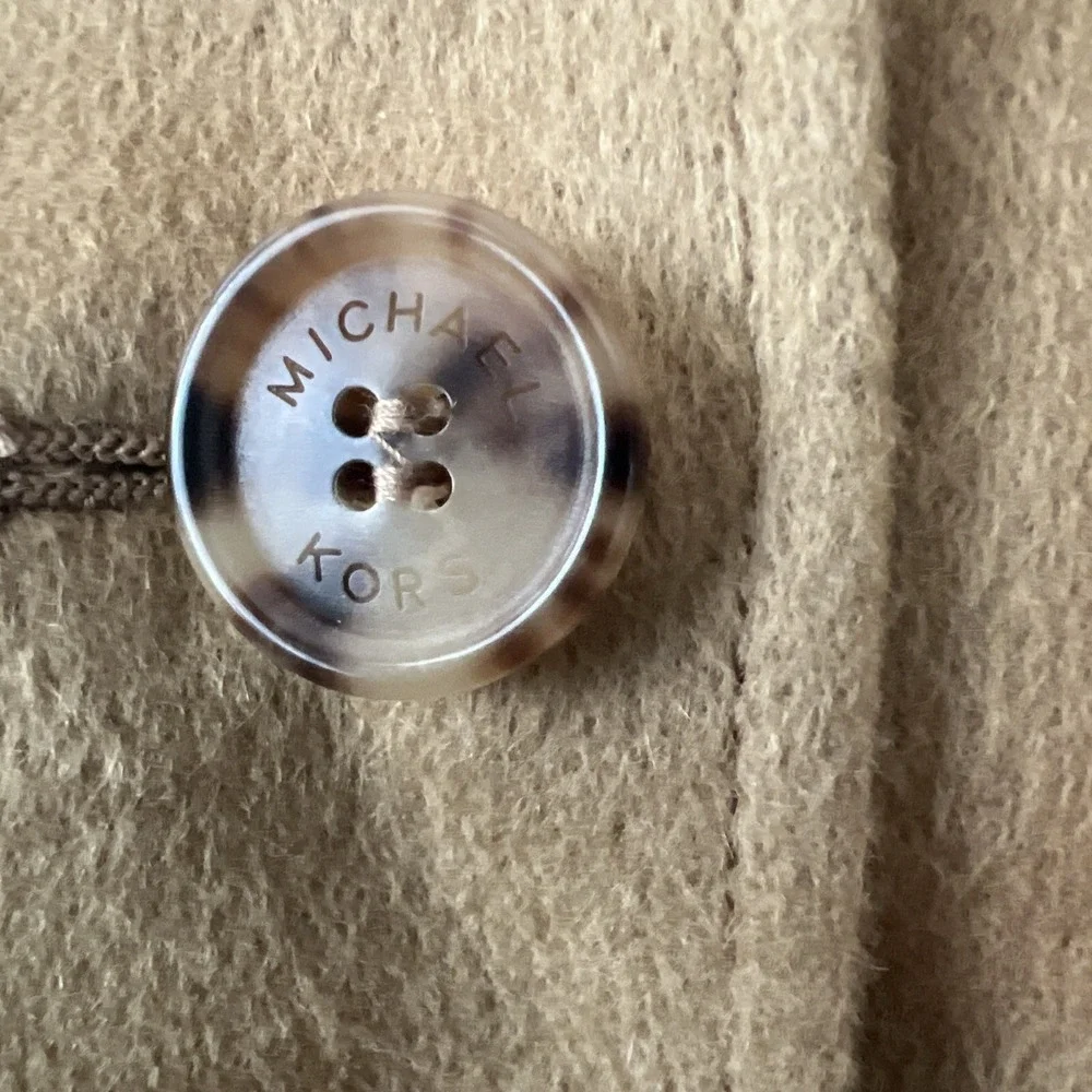 Michael Kors Skirt Women 2 Camel Tan Button‎ Front Wool Blend Mini Made In Italy